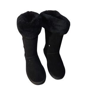 Minnetonka Moccasins Black Suede Leather Women’s‎ Boots Size 6